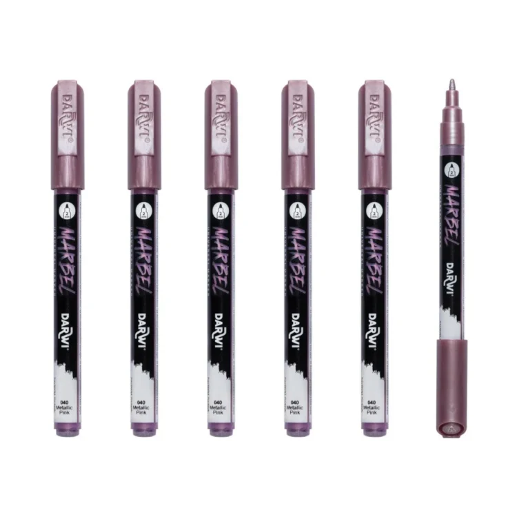 MARKER ACRILIC MARBEL 2 MM - ROZ METALIZAT 040 - Imagine 3