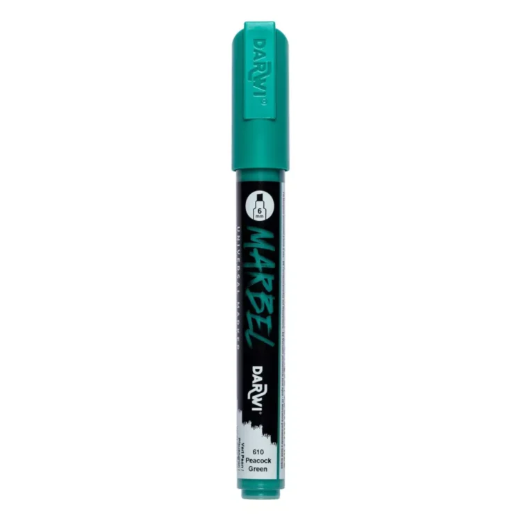 266610 1 MARKER ACRILIC MARBEL 6 MM - VERDE PĂUN 610 - Imagine 1