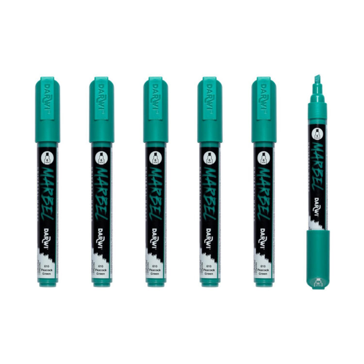MARKER ACRILIC MARBEL 6 MM - VERDE PĂUN 610 - Imagine 2