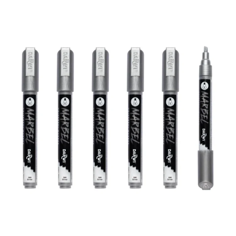 MARKER ACRILIC MARBEL 6 MM - ARGINT 080 - Imagine 4
