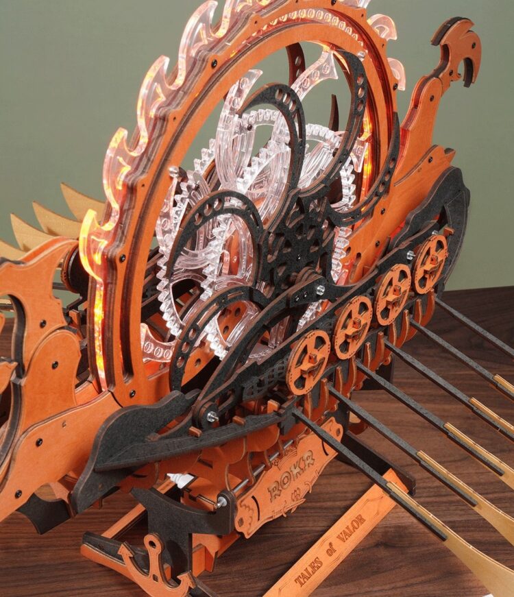 ROBOTIME 3D PUZZLE DIN LEMN VIKING DRAGON SHIP 229 PIESE, LK802 - Imagine 7