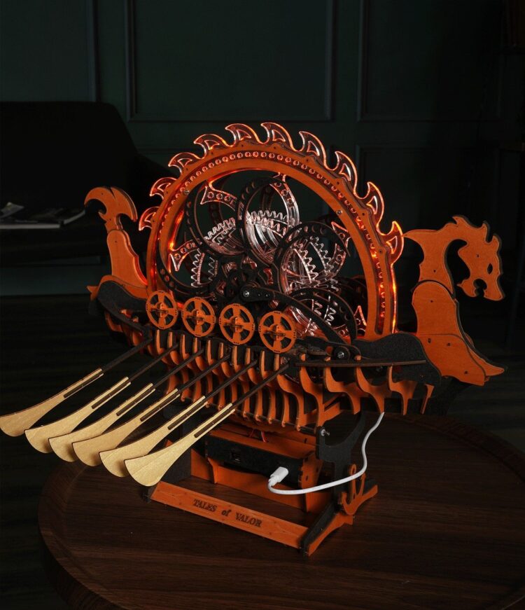 ROBOTIME 3D PUZZLE DIN LEMN VIKING DRAGON SHIP 229 PIESE, LK802 - Imagine 5