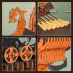 ROBOTIME 3D PUZZLE DIN LEMN VIKING DRAGON SHIP 229 PIESE, LK802 - Imagine 3