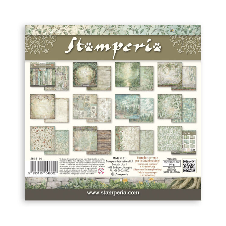 BARA DE HÂRTIE PENTRU HERBARIU STAMPERIA 20,3/20,3 CM - SBBS136 - Imagine 34
