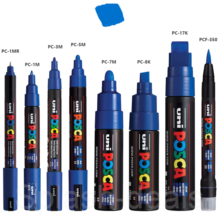 MARKER ACRILIC POSCA PC-1M, 0,7 MM - ALBASTRU - Imagine 2