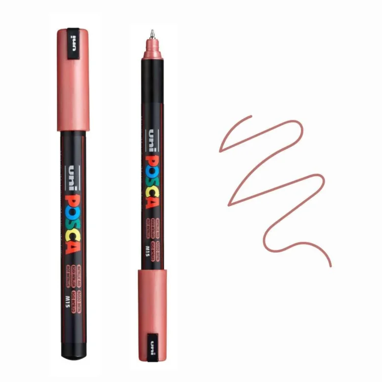 640190 MARKER ACRILIC POSCA PC-1MR, 0,7 MM - ROȘU METALIC - Imagine 1
