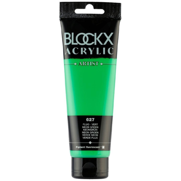 982205 BLOCKX ACRYLIC PAINT FLUO GREEN 120ML 60627BXC - Imagine 1