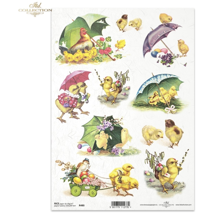 R0480 COLECȚIA ITD DECOUPAGE RICE PAPER A4 - R0480 - Imagine 1
