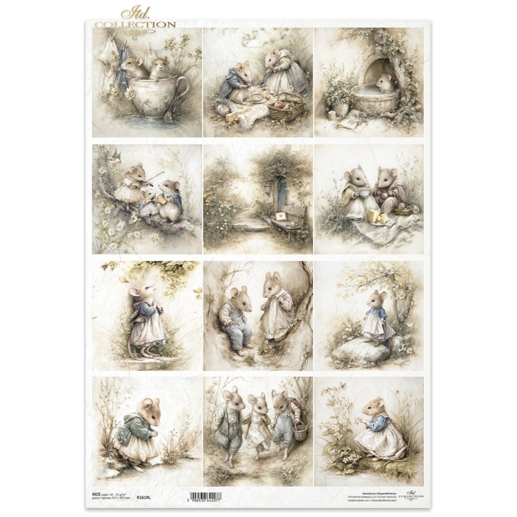 R1619L ITD COLLECTION DECOUPAGE RICE PAPER A3 - R1619L - Imagine 1