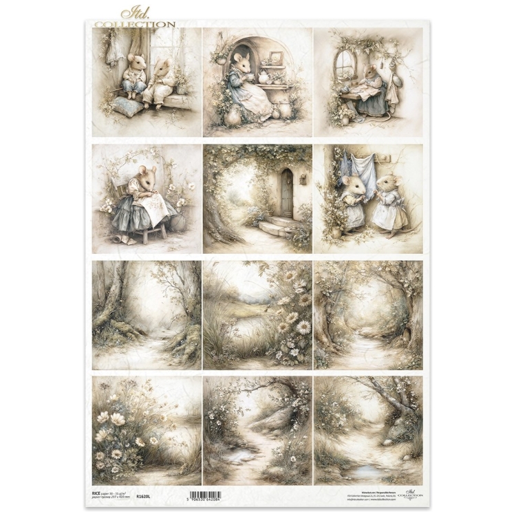 R1620L ITD COLLECTION DECOUPAGE RICE PAPER A3 - R1620L - Imagine 1