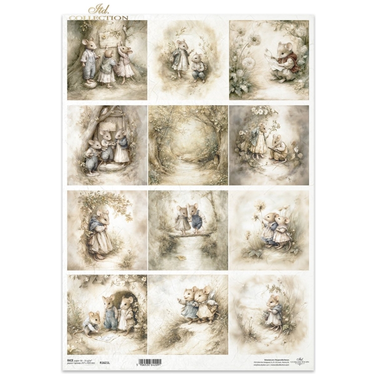 COLECȚIA ITD HÂRTIE DE OREZ DECOUPAGE A3 - R1621L - Imagine 1