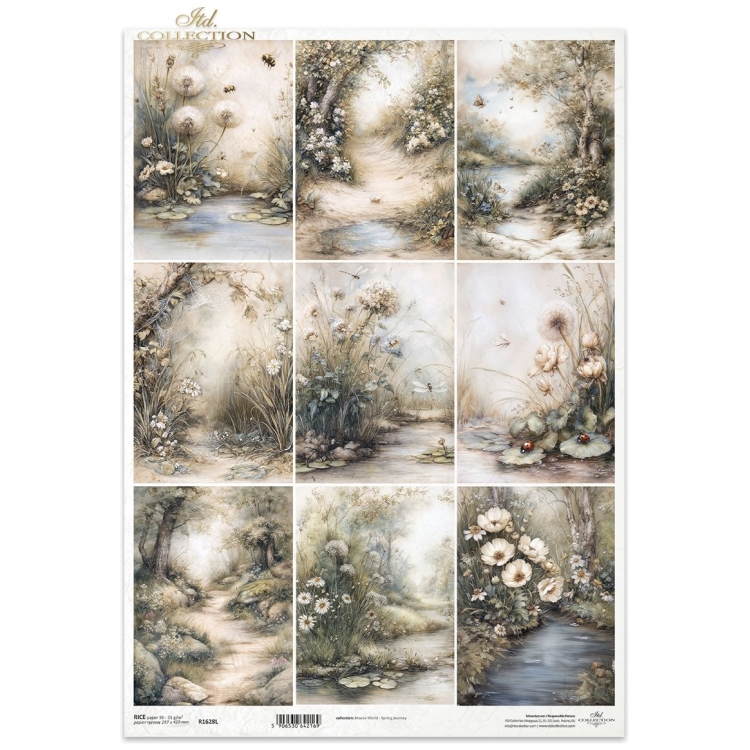 R1628L ITD COLLECTION DECOUPAGE RICE PAPER A3 - R1628L - Imagine 1