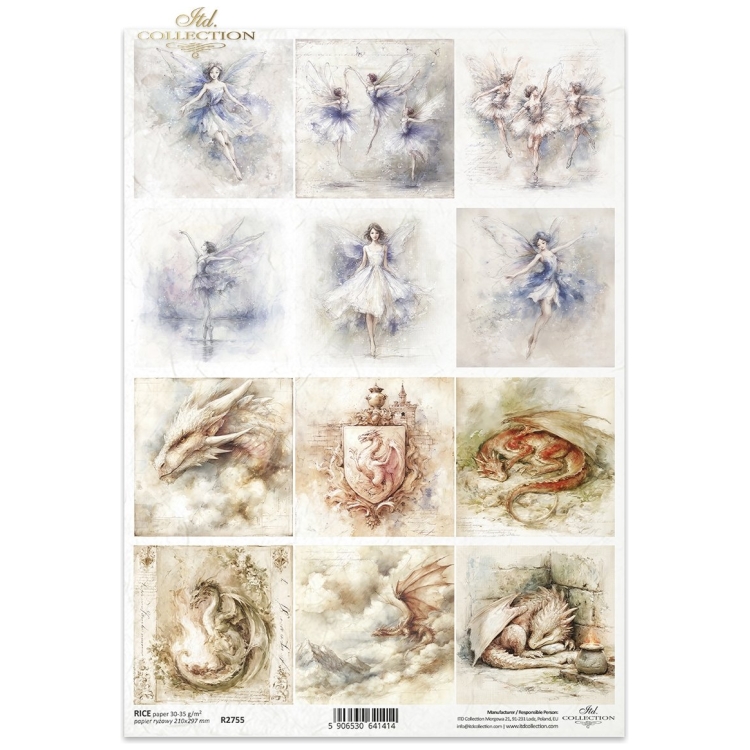 R2755 ITD COLLECTION DECOUPAGE RICE PAPER A4 - R2755 - Imagine 1
