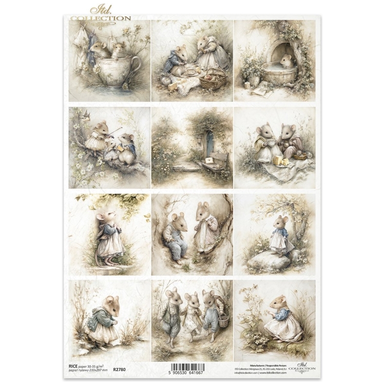 COLECȚIA ITD DECOUPAGE DIN HÂRTIE DE OREZ A4 - R2780 - Imagine 1
