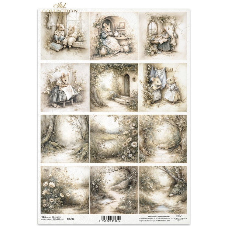 R2781 ITD COLLECTION DECOUPAGE RICE PAPER A4 - R2781 - Imagine 1