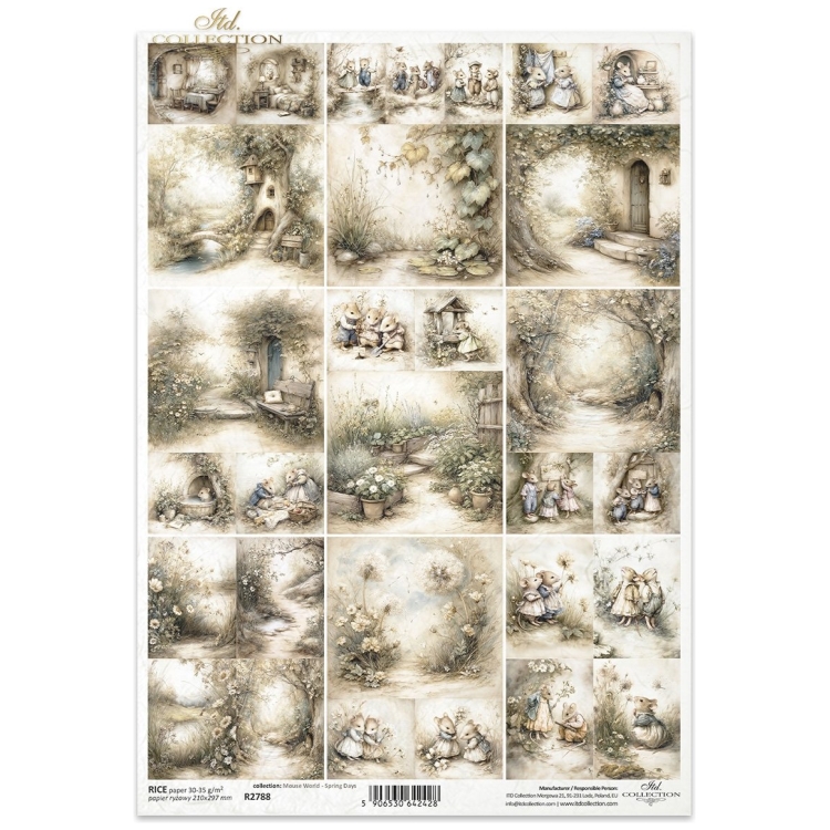 ITD COLLECTION DECOUPAGE RICE PAPER A4 - R2788 - Imagine 1