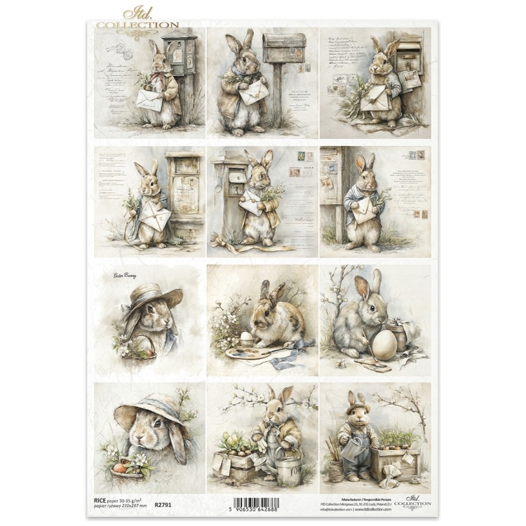 COLECȚIA ITD DECOUPAGE DIN HÂRTIE DE OREZ A4 - R2791 - Imagine 1