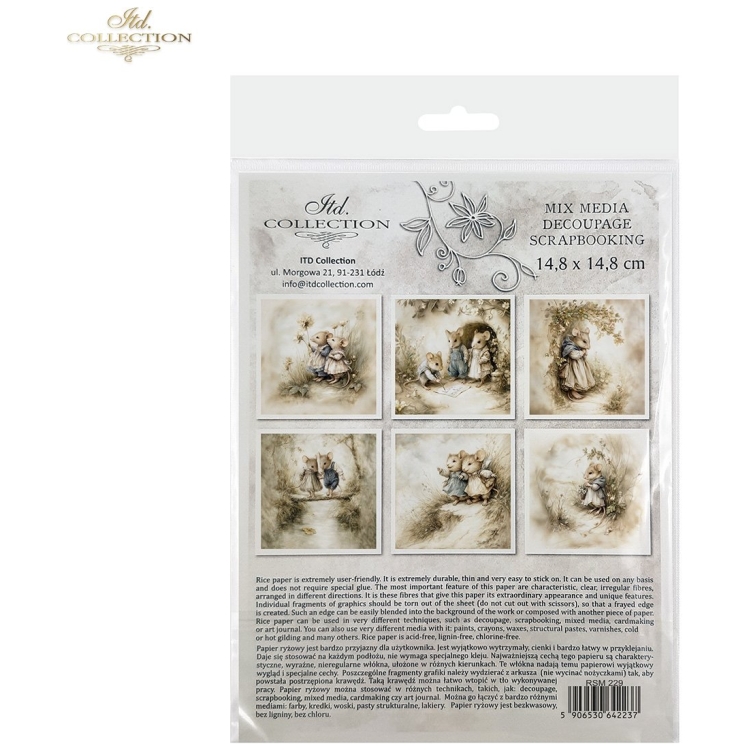 COLECȚIA ITD MINI HÂRTIE DE OREZ K-CT 6PCS 14.8X14.8CM - RSM229 - Imagine 7