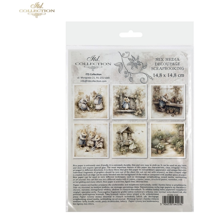 ITD COLLECTION MINI HÂRTIE DE OREZ K-CT 6 BUCĂȚI 14.8X14.8CM - RSM234 - Imagine 8