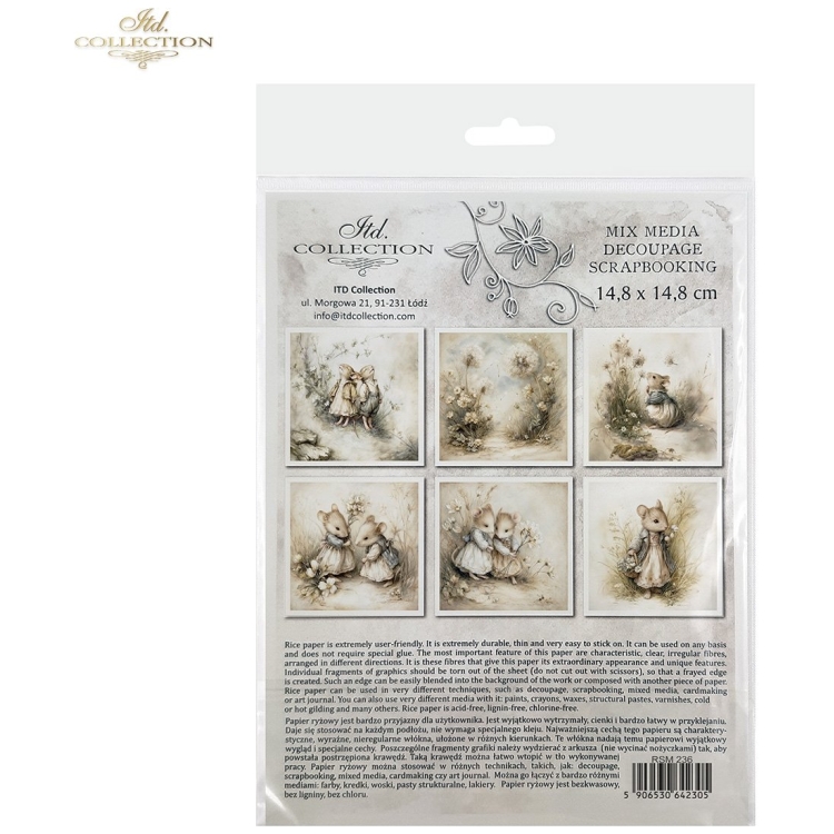 ITD COLLECTION MINI RICE PAPER K-CT 6PCS 14.8X14.8CM - RSM236 - Imagine 8