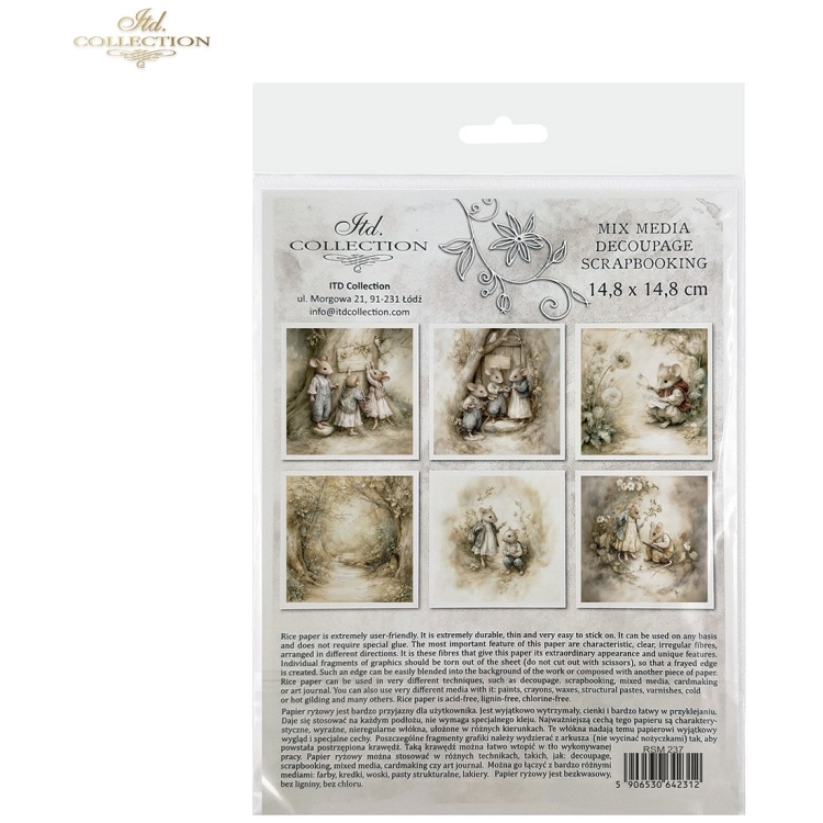 ITD COLLECTION MINI RICE PAPER K-CT 6PCS 14.8X14.8CM - RSM237 - Imagine 6