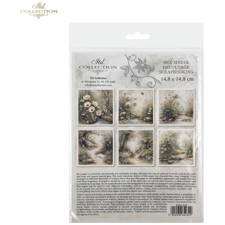 ITD COLECȚIE MINI HÂRTIE DE OREZ C-CT 6PCS 14.8X14.8CM - RSM238 - Imagine 8